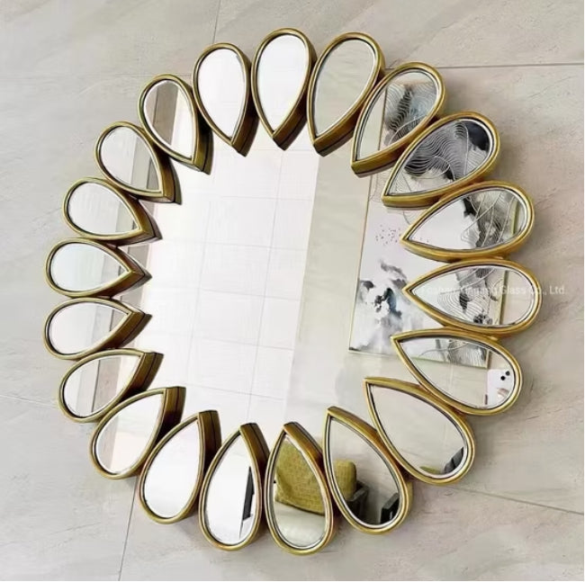 Pack of 3 Petal & Round Shape Wall Mirrors