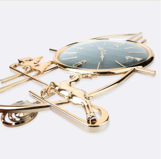 Premium Metal  Pendulum Wall Clock with Transparent Glass