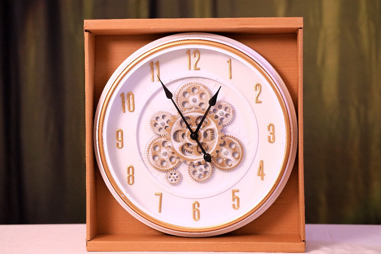 BLACK N BRASS GEAR CLOCK