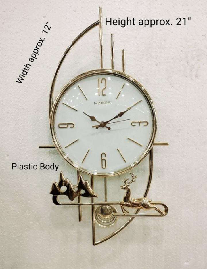 Premium Metal  Pendulum Wall Clock with Transparent Glass Need & Luxury