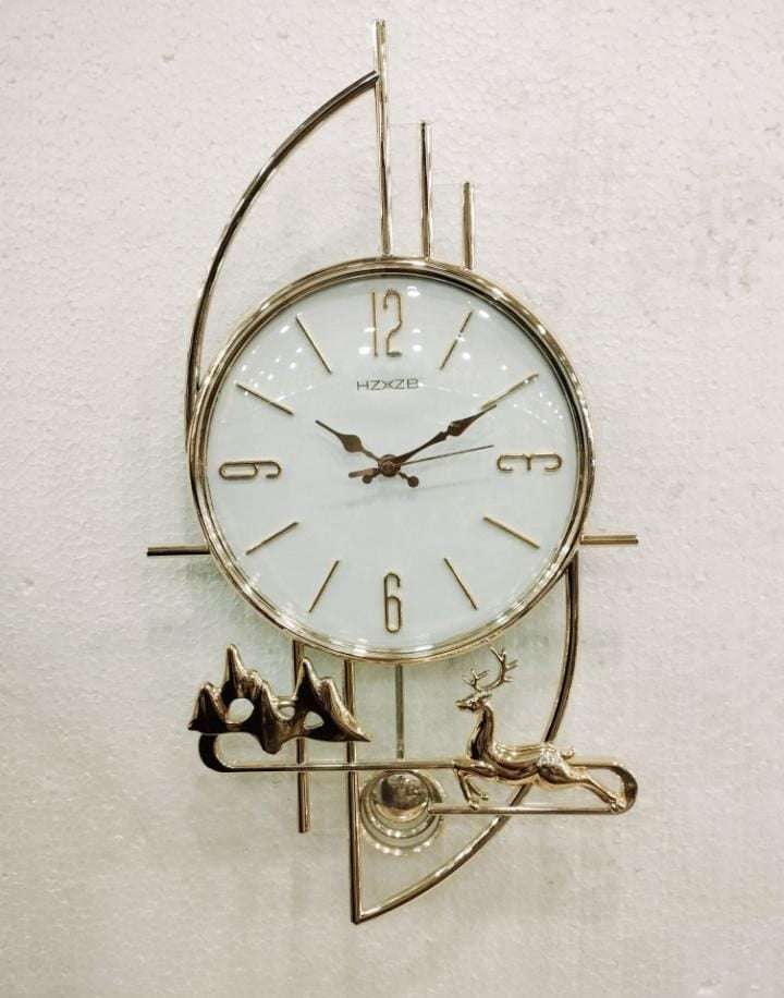 Premium Metal  Pendulum Wall Clock with Transparent Glass Need & Luxury
