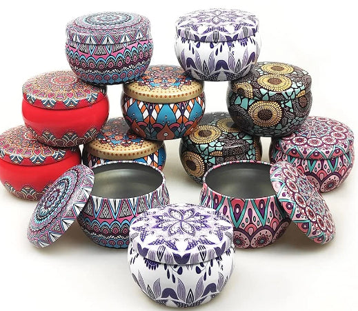 Floral Pattern Jar Candle with Lid