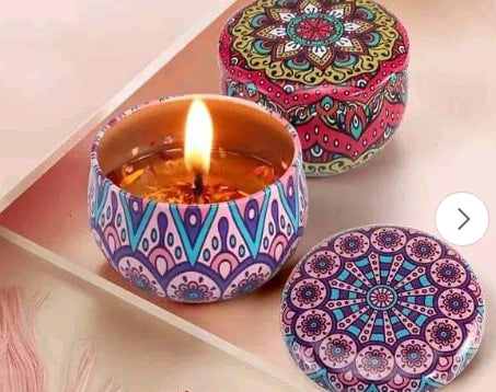 Floral Pattern Jar Candle with Lid