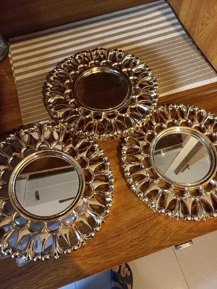 Pack of 3 Unique Wall Mirrors – Modern & Aesthetic Home Décor