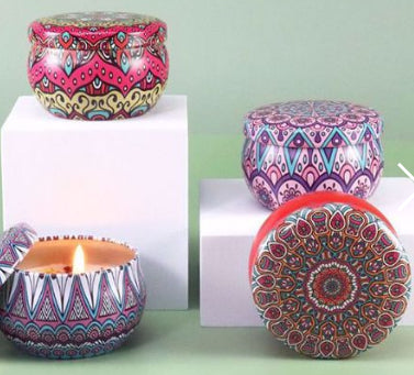 Floral Pattern Jar Candle with Lid