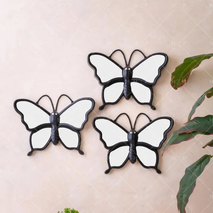 Set of 3 Butterfly Wall Mirrors  I 3 Pcs Wall Mirrors For Home and Decor