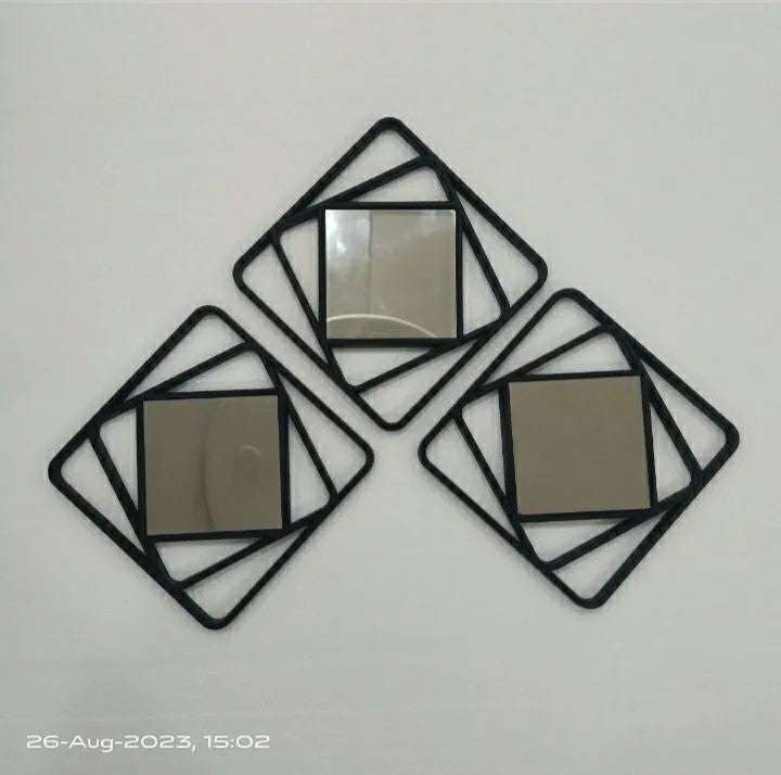 SQUARE BLACK 3PC MIRROR Need & Luxury