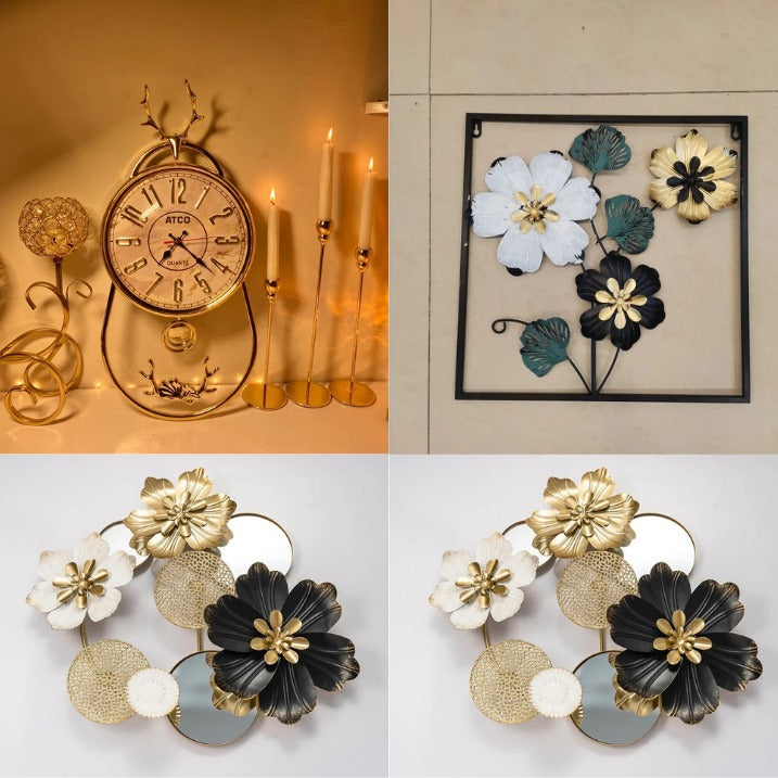 Wall Elegance Bundle 🖼 2 Wall Arts + 🕰 1 Stylish Clock